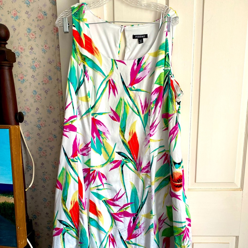 White And Floral Dressbarn Dress